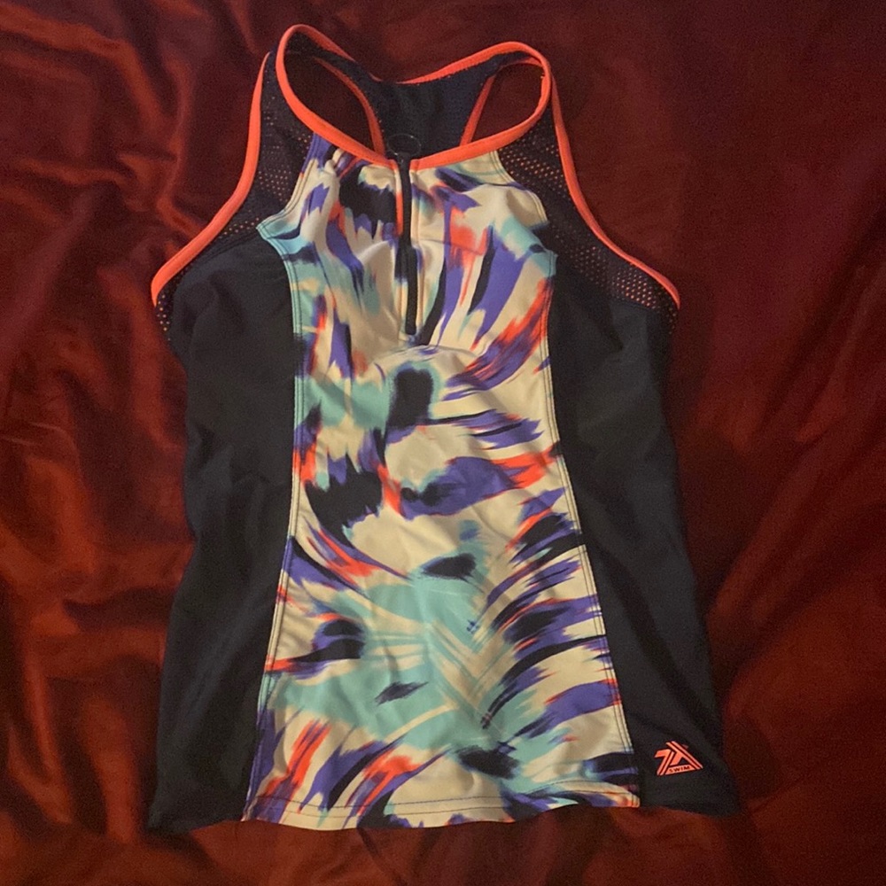 Pink and yellow swim tops size S